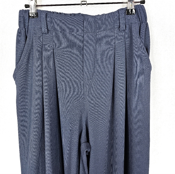 HALARA Blue/Gray Wide Leg Pants High-Waisted Flowy - Picture 4 of 5